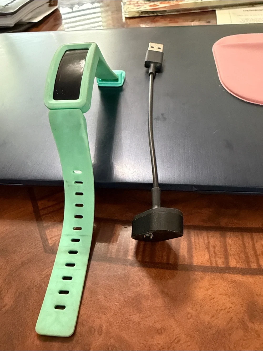 Light Green Fitness Tracker with Silicone Band